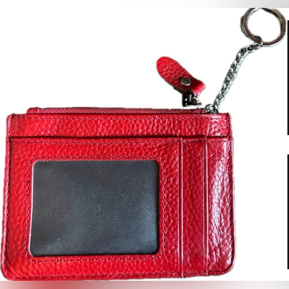 Leather credit card holder for purse in vibrant red. Great condition. - Picture 1 of 6